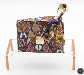 Unleash Your Inner Fashionista with the Multicolor Snake Print Handbag